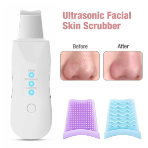 Ultrasonic Skin Scrubber Deep Face Cleaning Machine Peeling Shovel Facial Pore Cleaner Face Skin Scrubber Lift Beauty Instrument Ultrasonic Facial Scrubber Pore Blackhead Remover Spatula Deep Skin Spa - Image 3