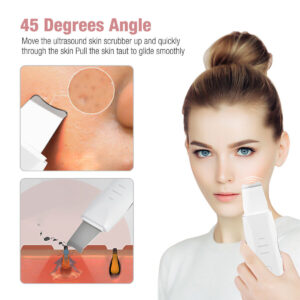 Ultrasonic Skin Scrubber Deep Face Cleaning Machine Peeling Shovel Facial Pore Cleaner Face Skin Scrubber Lift Beauty Instrument Ultrasonic Facial Scrubber Pore Blackhead Remover Spatula Deep Skin Spa - Image 5