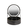 Round Smart LED Makeup Bag With Mirror Lights Women Beauty Bag Large Capacity PU Leather Travel Organizers Cosmetic Case - Image 5