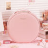 Round Smart LED Makeup Bag With Mirror Lights Women Beauty Bag Large Capacity PU Leather Travel Organizers Cosmetic Case - Image 9