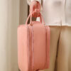 Three-layer Double Zipper U-shaped Design Cosmetic Bag Fashion High Capacity Make Up Bags Portable Pu Leather Storage Bag For Skin Care Products - Image 4
