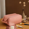 Three-layer Double Zipper U-shaped Design Cosmetic Bag Fashion High Capacity Make Up Bags Portable Pu Leather Storage Bag For Skin Care Products - Image 8