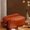 Three-layer Double Zipper U-shaped Design Cosmetic Bag Fashion High Capacity Make Up Bags Portable Pu Leather Storage Bag For Skin Care Products - Image 7