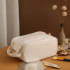Three-layer Double Zipper U-shaped Design Cosmetic Bag Fashion High Capacity Make Up Bags Portable Pu Leather Storage Bag For Skin Care Products - Image 10