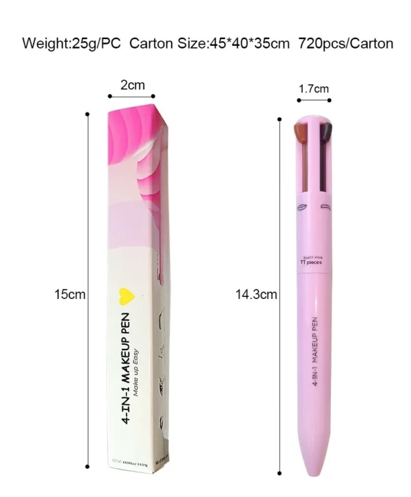 Four-in-one Cosmetic Brush Four-color Highlight Lip Liner Eyeliner Eyebrow Pencil - Image 4
