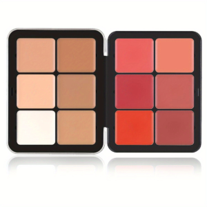 Cross-border TEMU Amazon Hot 12-color Blusher Plate Matte Shimmer High-gloss Multi-color Cream Blush Plate.